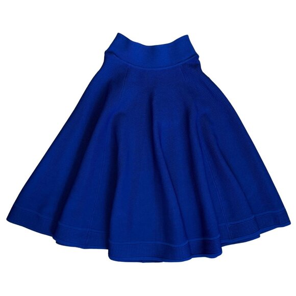 SCANLAN THEODORE Crepe Knit Cobalt Blue Circle Skirt $450 NWT S - Picture 1 of 4